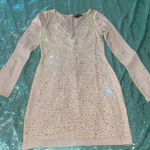 Nude Rhinestone Dress.